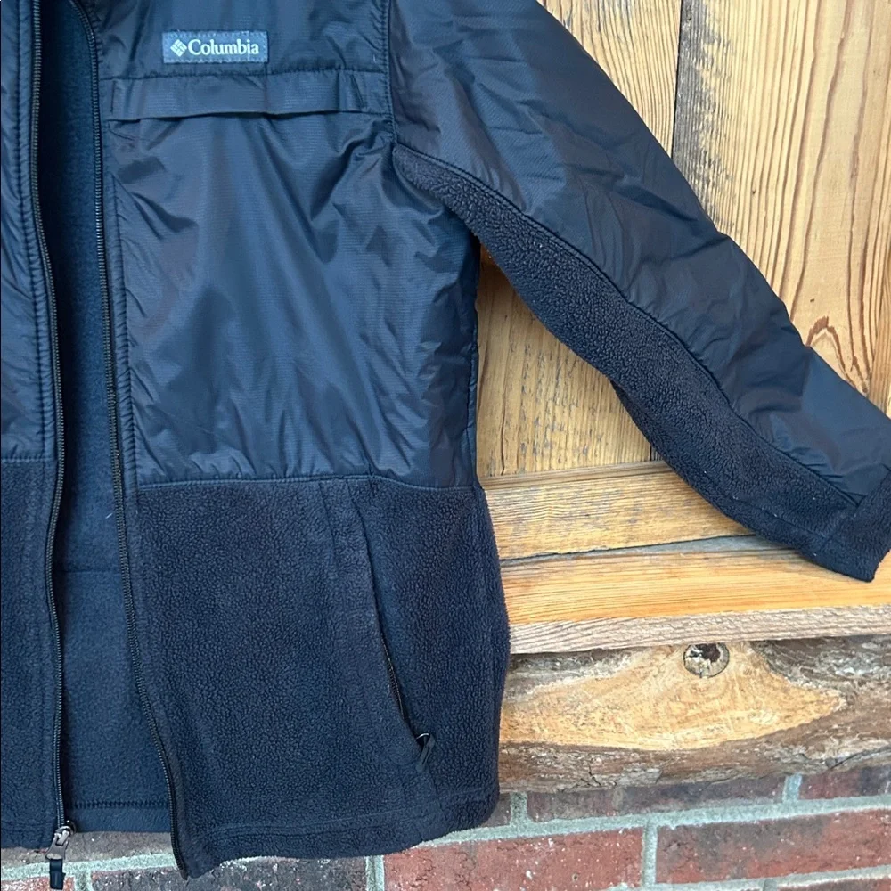 Columbia Boys' Steens Mt II Overlay fleece jacket in black size medium (10/12)